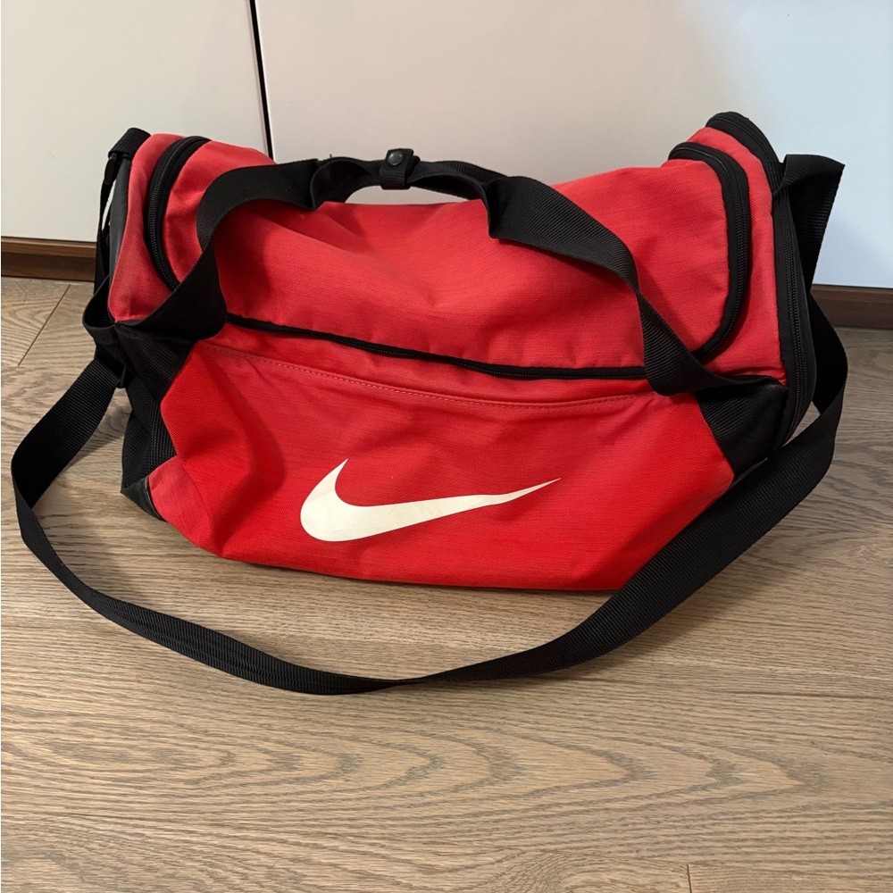 Nike Red and Black Duffel Bag
